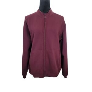 Speedo Athleisure Vintage Full Zip Sweatshirt Track Jacket Adult SZ L Maroon